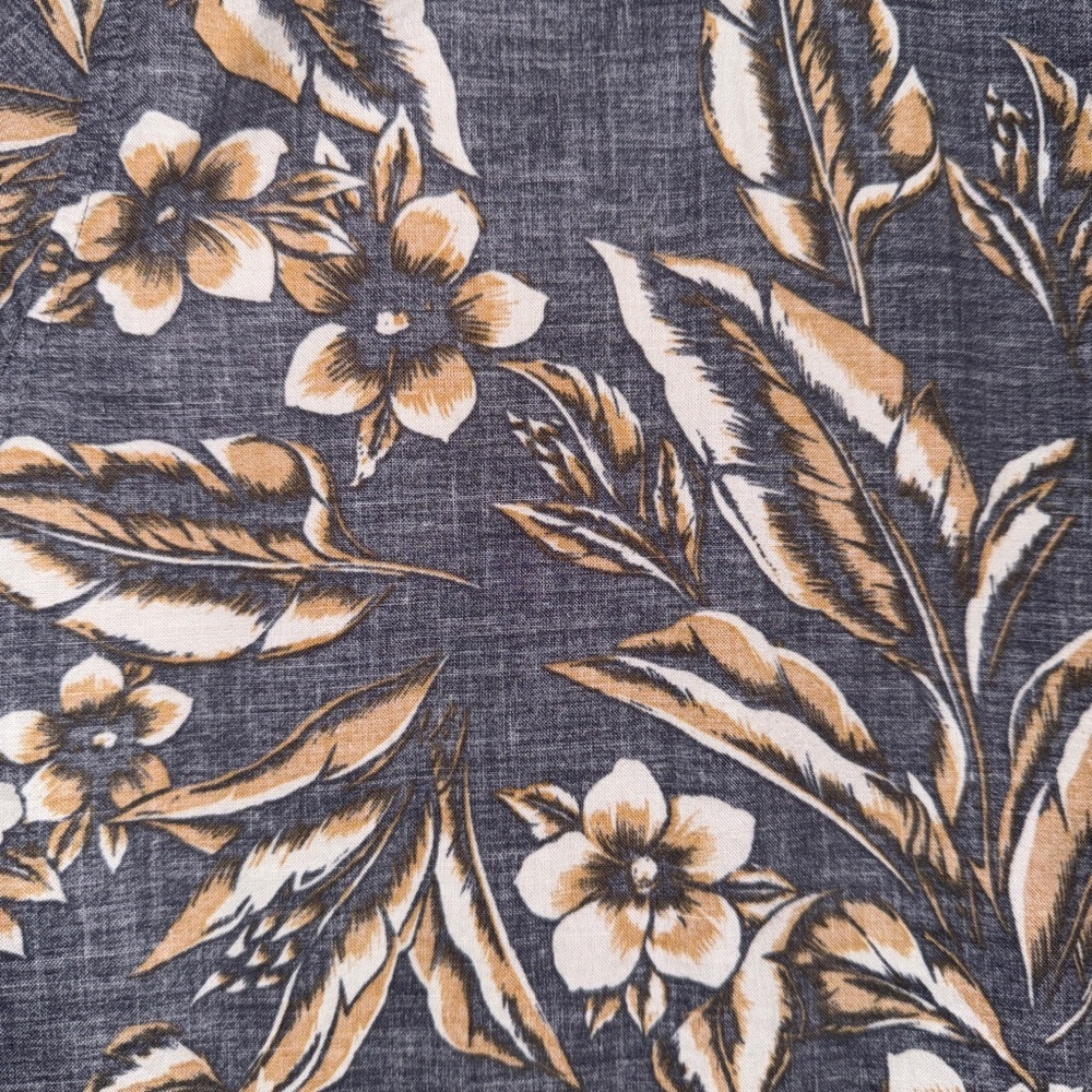 O'Neill Gray and Tan Floral Casual Button Down Shirt - Picture 3 of 4